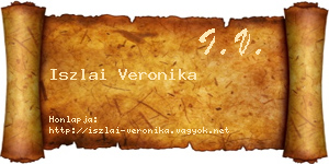 Iszlai Veronika névjegykártya